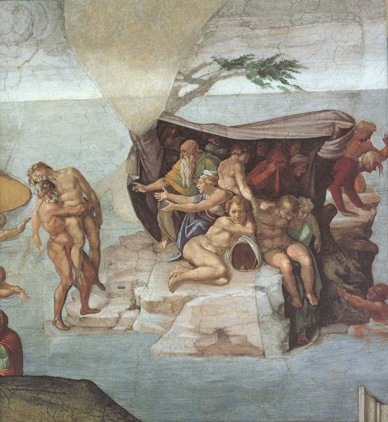 Sistine Chapel Ceiling Genesis Noah 7 9 The Flood right view
